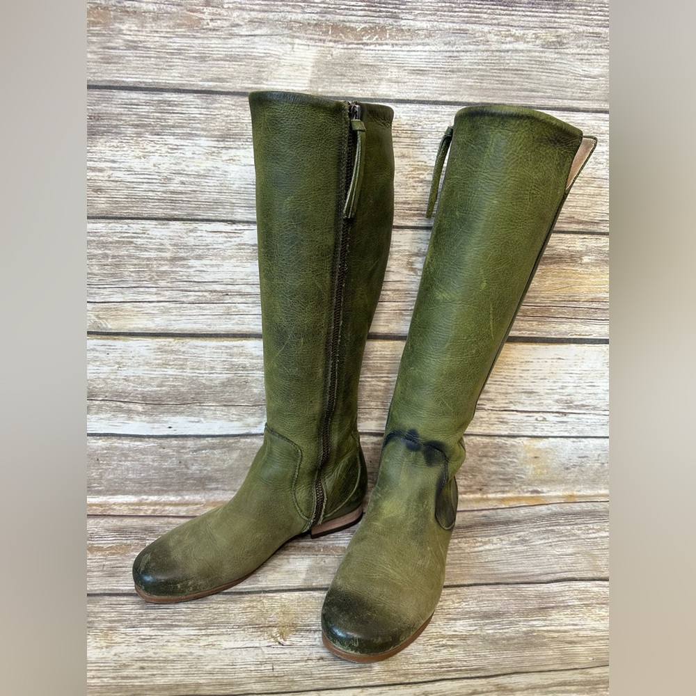John Fluevog Women’s 6 Radio ARD Knee High Boots Green Leather - Picture 3 of 10